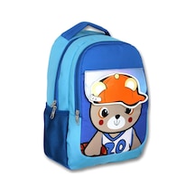 Cennec 5021 Şapkalı Ayıcık - Mavi - Erkek Çocuk Okul Çantası - Şapka Detaylı Bölme MAvi