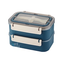 Vagonlife Bento Lunch Box 1600 Ml 2 Kat Yeni Nesil Sefer Tası Paslanmaz Çelik -fflbox2221 Lacivert Çok Renkli