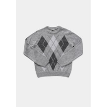 Colin's Colins Regular Fit Yuvarlak Yaka Jakarlı Erkek Gri Kazak Cl1082474 Q1.v2 Mga Gri Melanj