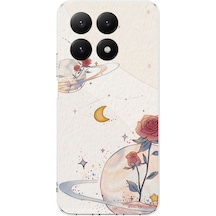 Xiaomi Mi 15t Pro Uyumlu Gezegen, Yıldız Ve Gül Baskılı Silikon Kılıf Renkli
