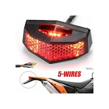 Didadodo 5 In 1 Motosiklet Led Sinyaller, Fren Lambası, Plaka, Kırmızı Altın Küçük Boyutlu Altın