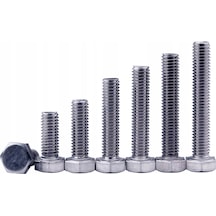 M10x50mm Cıvata Beyaz Altıköşe 5.8 Kalite Dın933 Standart