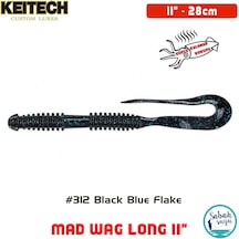 Keitech Mad Wag Long 28Cm (11") -312 Black Blue Flake Kokulu Sili