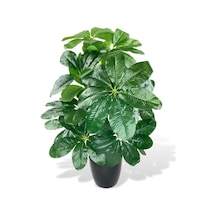 Yapay Çiçek Saksıda Şeflera Bitkisi 18Dal 75cm Salon Çiçeği Yapay Bitki Pachira Macrocarpa
