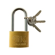 Uzun Tip Sarı Kancalı Asma Kilit 50 Mm 3 Anahtarlı