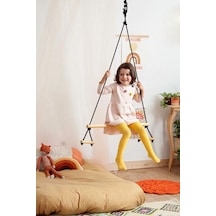 Indirimsmart Bundera Basic Ahşap Duyusal Trapez Salıncak Çocuk Jimnastik Doğal