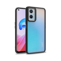 Oppo A76 Kılıf Flora Sert Silikon Arkası Cam Şeffaf