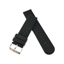 22 Mm Silikon Baskılı Desenli Saat Kordonu Kayışı Siyah