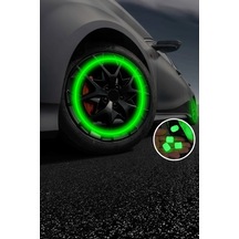 Thentech Güneş Işığı İle Fosforlu Sibop Kapağı 4'lü Yeşil Fosforlu