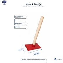 Mozaik Tarağı Ahşap Saplı Dövme Çelik Beton Sıva Dekorasyon Taş Çekici