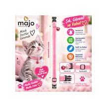 Baron Pet Kedi Boyun Tasması Zilli Ayarlanabilir Güvenlik Tokalı Kadife - Pembe