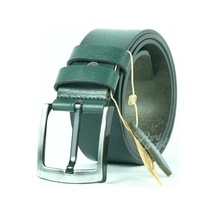 Parscraft Hakiki Manda Derisi Erkek Kemer 4,5 Cm Yeşil Kot Pantolon Spor Kemer
