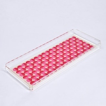 Vals Pleksi Renkli Pembe Tepsi 40x17 Cm Çok Renkli