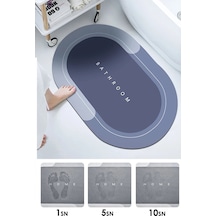 Sihirli Su Emici Kaymaz Tabanlı Banyo Paspası Mavi