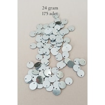 Oya Abiye Bileklik Kolye Pleksi Metalik Plastik Pul Gümüş Renk 24 Gram 255 Adet - Bnc583