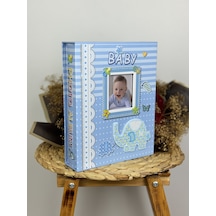 Rabsev Rs031 Bebek Fotoğraf Albümü 10x15 CM 200 Fotoğraf Kapasiteli Kutulu Lüx Bebek Albüm Mavi