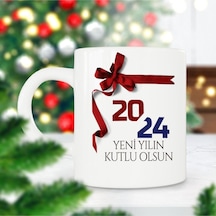 2024 Yeni Yılın Kutlu Olsun 20 24 Yılbaşı Hediyesi Baskılı Kupa Bardak Çok Renkli