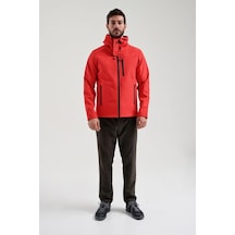 Exuma 2311100 Erkek Kırmızı Yağmur Rüzgar Geçirmez Softshell Özellikli Mont 001