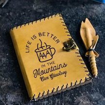 Doğa Severlere İsme Özel Deri Defter