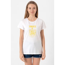 Romania Coat Arms Beyaz Kadın Bisikletyaka Tshirt Beyaz