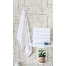 Eco Lounge Otel Tipi 6'lı 70x140 Banyo Havlusu Beyaz Açık Gri