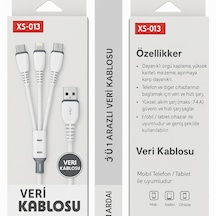 3 Ü 1 Arada Hızlı Şarj Kablosu Data Kablosu
