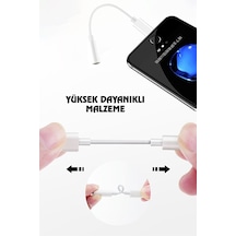 Iphone Ipad Ios Lightning Tak Çalıştır Kulaklık Araç Aux Çevirici Dönüştürücü 3.5mm Uyumlu Kl0263, One Si Beyaz