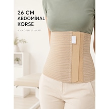 Abdominal Doğum Sonrası Korse 26 Cm Geniş 4 Kademeli Cırtlı Ayarlanabilir