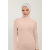 Sonbaharmoda Kadın Uzun Kollu Yarım Balıkçı Yakalı Penye Likralı Body - Bej Bej