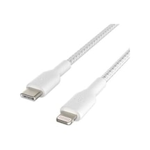 Örgülü Usb-c - Lightning Kablosu Hızlı Şarj Kablosu Hızlı Şarj Mfi Sertifikalı Usb-c Kablosu 2m, Beyaz