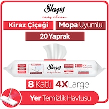 Sleepy Easy Clean Kiraz Çiçeği Mopa Uyumlu Yer Temizlik Havlusu&Mendili 20 Yaprak