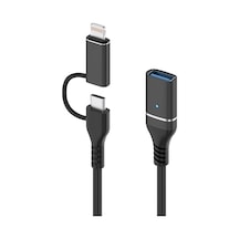 Lexroo 2 İn 1 5gbps Type-c And 8 Pin To Usb 3.0 Otg Adaptör Telef