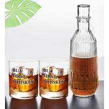 Bk Gift Kişiye Özel İsimli Dtf But First Whiskey Tasarımlı İkili Viski Kadehi Ve Karaf Seti, Arkadaşa Hediye, Sevgiliye Hediye Kobitmeyencom30441 Bk G