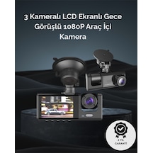 1. 3 Kameralı Full Hd Araç Kamerası Ön, İç Ve Arka Görüş İle %100 Kapsama