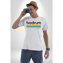 Bodrum Türkiye Unisex Unisex Beyaz Organik Baskılı T-shirt Penye Yüksek Kalite Beyaz