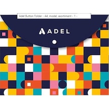 Adel A4 Desenli Çıtçıtlı Zarf Dosya-lacivert