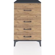 Hyperion Komodin 4 Çekmeceli 60x44x96 Antrasit-çam Antrasit