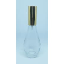 Parfüm Şişesi 70 ML 4 Adet Boş Ampul Şişe Sarı Metal Valf ve Kapak