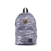 Gri Cities Ön Bölmeli Unisex Okul Çantası Gri