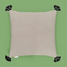 Soft Anthracite Püskül Detaylı Kırlent - Gri / Siyah - 40x40 Cm Çok Renkli