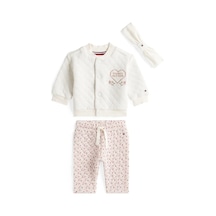 Tommy Hilfiger Bomber And Pant Set Giftbox Krem Kız Çocuktakım