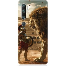 Xiaomi Mi Note 10 Uyumlu Gladyatör Ve Aslan Desenli Silikon Kılıf