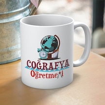 Coğrafya Öğretmenlerine Özel Öğretmenler Günü Hediyelik Baskılı Kupa Beyaz