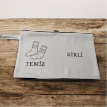 Baskılı Kirli-temiz Seyahat Çorap Torbası Siyah