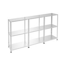 Raf Burada  3 Katlı 3'lü Galvaniz Çelik Raf - Depo, Arşiv, Kiler, Dosya, Market Rafı-43x60 cm-200 cm-1.00 mm