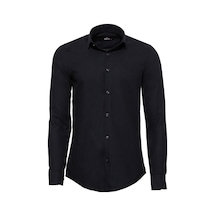 Wessi Desensiz Slim Fit Siyah Erkek Oduncu Gömlek Siyah