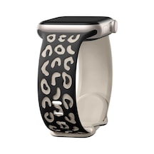Apple Uyumlu  Watch 44 45 46mm Leopar Desenli Yumuşak Silikon Kordon Seri 2 3 4 5 6 Se 7 8 9 10