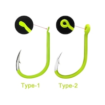 50 Adet Aydınlık Balıkçılık Kancaları Karbon Çelik Gece Glow Balıkçılık Kancaları Type 2&8