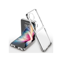 Huawei P50 Pocket Kılıf Pazarplus Kıpta Kılıf Gümüş