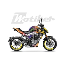 Cf Moto Nk250 Savage Hjc Turuncu Mavi Parçalı Kaplama Sticker Eti